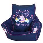 Pouf enfant Magic Unicorn Tissu - Bleu foncé / Rose