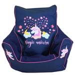 Kinderzitzak Magic Unicorn geweven stof - donkerblauw/roze