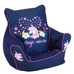 Kindersitzsack Magic Unicorn Webstoff - Dunkelblau / Pink