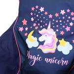 Kindersitzsack Magic Unicorn Webstoff - Dunkelblau / Pink