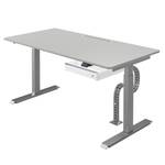 Schreibtisch Warnes II (Elektrisch höhenverstellbar) - Silber - Breite: 160 cm