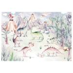 Fotomurale Dino Playground Multicolore - Altro - 400 x 280 x 0.1 cm