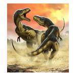 Fotobehang Albertosauruses Fight Meerkleurig - Andere - 250 x 280 x 0.1 cm