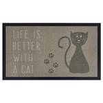 Paillasson Life is better with a Cat Polyamide - Marron