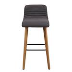 Chaises de bar Alaric (lot de 2) Tissu / Chêne massif / Métal - Gris / Chêne / Noir