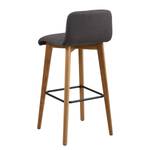 Chaises de bar Alaric (lot de 2) Tissu / Chêne massif / Métal - Gris / Chêne / Noir