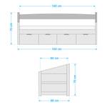 Sofabett Mini Micki mit 4er Schubkästen - Weiß - 4