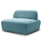 Hocker Miu Magic met rugleuning L Geweven stof Concha: Jeansblauw