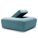 Hocker Miu Magic met rugleuning L Geweven stof Concha: Jeansblauw