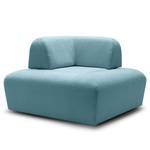 Hocker Miu Magic mit Eck-Rückenlehne Webstoff Concha: Jeansblau