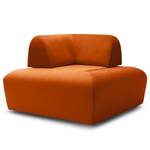 Hocker Miu Magic met hoek-rugleuning Velours Sadia: Oranje