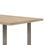 Table Megana Imitation chêne de Sonoma - Largeur : 140 cm - Acier inoxydable