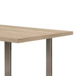 Eettafel Megana Sonoma eikenhouten look - Breedte: 140 cm - Roestvrij staal