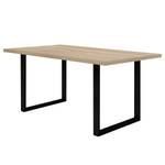 Eettafel Megana Sonoma eikenhouten look - Breedte: 160 cm - Zwart