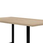 Eettafel Megana Sonoma eikenhouten look - Breedte: 160 cm - Zwart