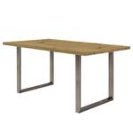 Eettafel Megana Eikenhoutlook Artisan - Breedte: 160 cm - Roestvrij staal