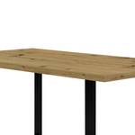 Eettafel Megana Eikenhoutlook Artisan - Breedte: 160 cm - Zwart