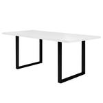 Eettafel Megana Wit - Breedte: 180 cm - Zwart