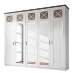 Armadio con ante battenti Hokksund Marrone - Bianco - Materiale a base lignea - 254 x 223 x 61 cm