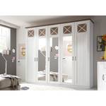 Armadio con ante battenti Hokksund Marrone - Bianco - Materiale a base lignea - 254 x 223 x 61 cm