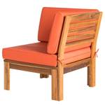 Loungesofa LEXI 5-teilig Webstoff / Akazie massiv - Terracotta