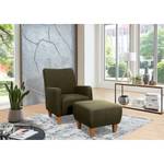 Fauteuil Shanghai Platweefsel Amra: Kaki