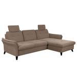 Ecksofa Wintertime Webstoff Palila: Nougat - Longchair davorstehend rechts - Ohne Schlaffunktion