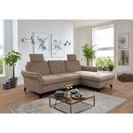 Ecksofa Wintertime Webstoff Palila: Nougat - Longchair davorstehend rechts - Ohne Schlaffunktion