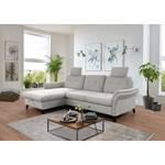 Ecksofa Wintertime Webstoff Palila: Granit - Longchair davorstehend links - Mit Schlaffunktion