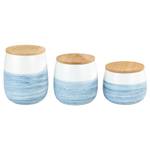 Vorratsdose Mala Keramik / Bambus - Blau / Weiß - Fassungsvermögen: 1 L