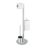 WC-Gartnitur Polvano Edelstahl / Silikon - Silber / Schwarz