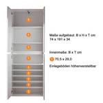 Garderobenschrank Mirror Weiß - Breite: 74 cm