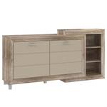 Sideboard Verdille Hochglanz Beige / Eiche Antik Dekor