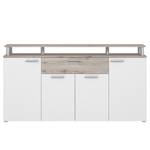 Buffet Union City Blanc mat / Imitation chêne sable