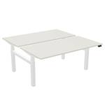 Bureau double eModel 2.0 Hauteur réglable électriquement - Blanc / Gris - Largeur : 140 cm - Réglable en hauteur - Fonction mémoire