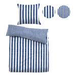 Parure de lit en linon 0047661 Coton - Bleu foncé - 135 x 200 cm + oreiller 80 x 80 cm