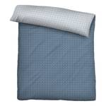 Parure de lit en satin de coton 0606162 Coton - Bleu - 155 x 220 cm + oreiller 80 x 80 cm