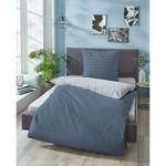 Parure de lit en satin de coton 0606162 Coton - Bleu - 135 x 200 cm + oreiller 80 x 80 cm