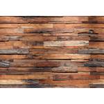 Papier peint Wooden Wall - Marron / Gris - 3,66 x 2,54 cm