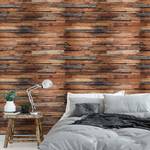 Papier peint Wooden Wall - Marron / Gris - 3,66 x 2,54 cm