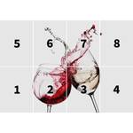 Fotomurale Wine Glasses - Bianco / Rosso / Nero - 3,66cm x 2,54cm