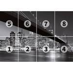 Fototapete Brooklyn Bridge Skyline Papier - Schwarz