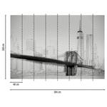 Fotobehang New York Skyline vlies - zwart / wit / grijs - 3,84cm x 2,6cm