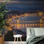 Fotomurale Budapest Skyline Tessuto non tessuto - Blu - 3,84cm x 2,6cm