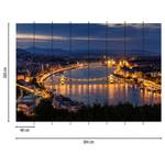 Fotomurale Budapest Skyline Tessuto non tessuto - Blu - 3,84cm x 2,6cm