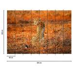 Fotobehang Leopard Safari vlies - 3,84cm x 2,6cm - Breedte: 384 cm