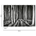 Fototapete Ghost Forest Vlies - Schwarz / Weiß - Breite: 3.8 cm