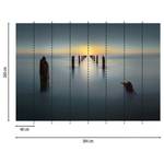 Fotomurale Legni nel mare Tessuto non tessuto - Blu / Giallo - 3,84cm x 2,6cm