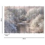 Papier peint Hiver en forêt Intissé - Gris / Gris - 3,84 x 2,6 cm
