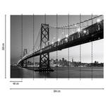 Fotobehang San Francisco Skyline Grijs vlies - zwart / wit - 3,84cm x 2,6cm